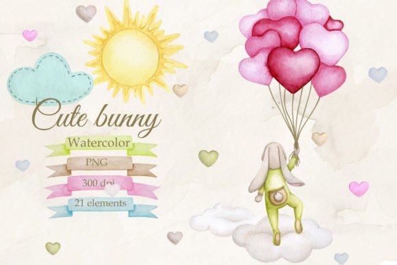 Charming Watercolor Baby Bunny for Creative Projects