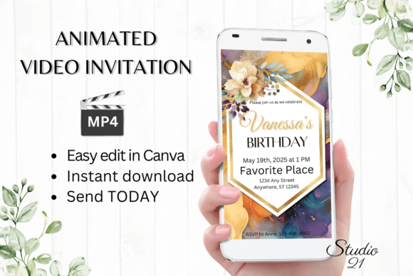 Electronic Marble Birthday Evite: Effortless Digital Invitations