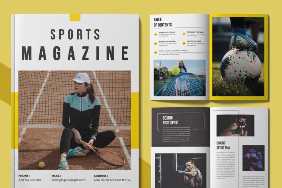 Modern Sport Magazine Template Design Layout