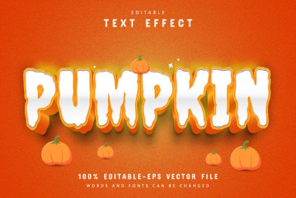 Orange Pumpkin 3D Text Effect: A Bold, Editable Asset
