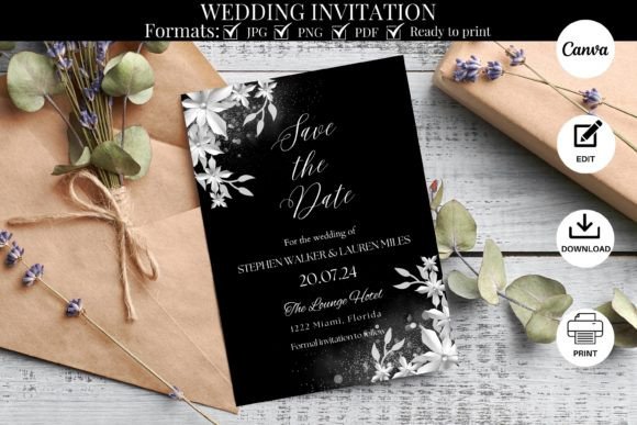 Save the Date Wedding Invitation: Editable Canva Template