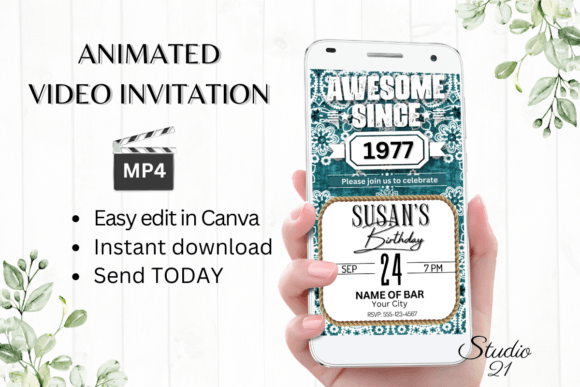 Smartphone Retro Birthday Invitation: A Blast from the Past with Modern Flair